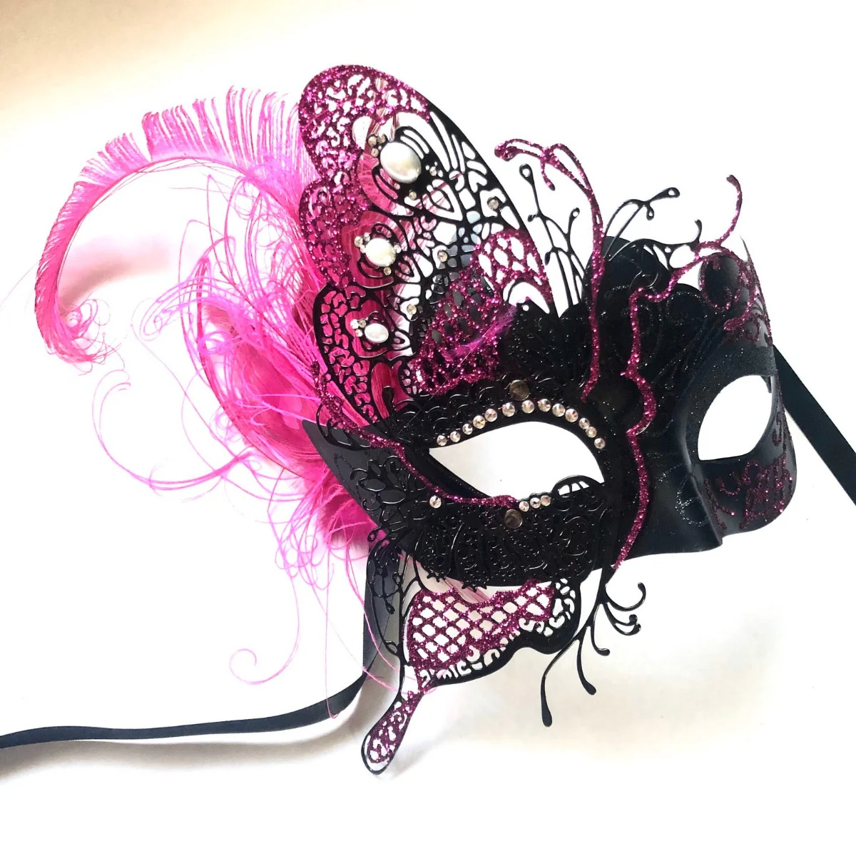 The Flutter Mask - Pink Feathers - Image 2