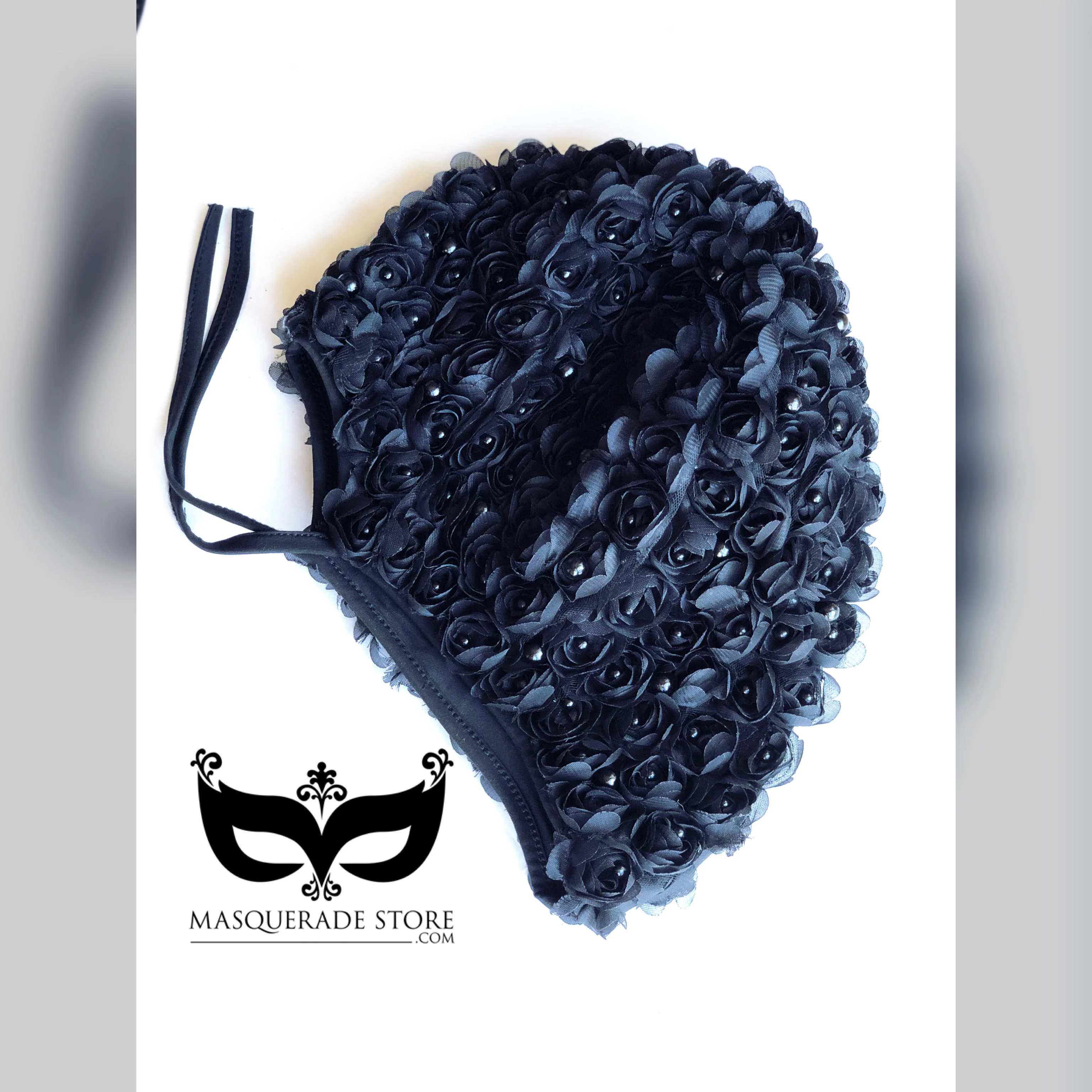 Black Roses & Pearls Full Face Mask - Image 2
