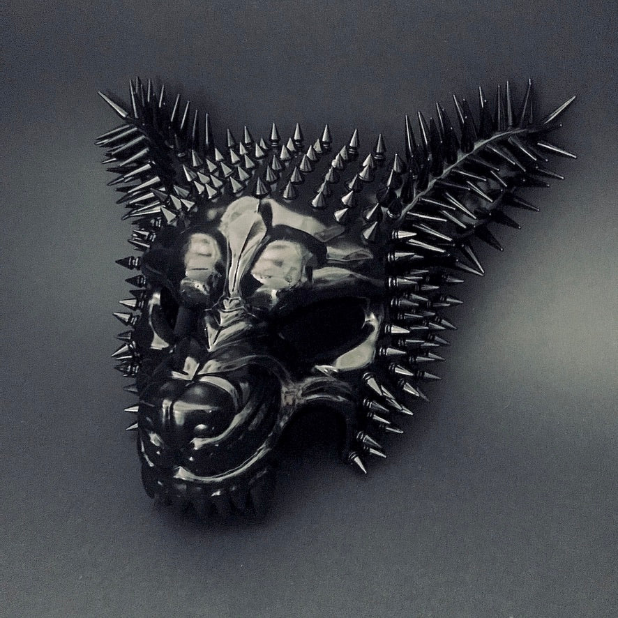 Spiked Wolf Mask - Red/Black - Image 2