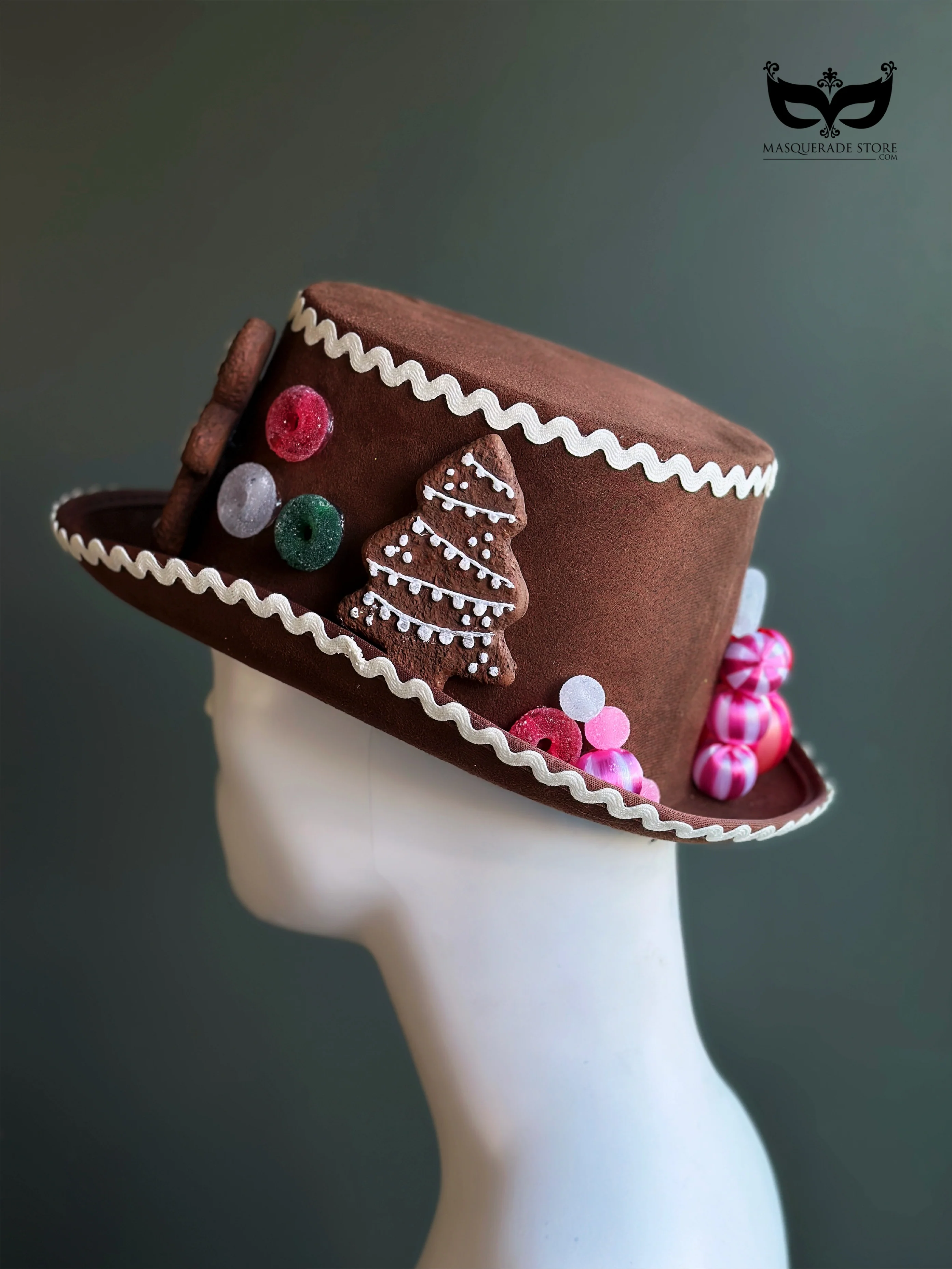 Christmas Gingerbread Cookie and Candy Holiday Top Hat - Image 3