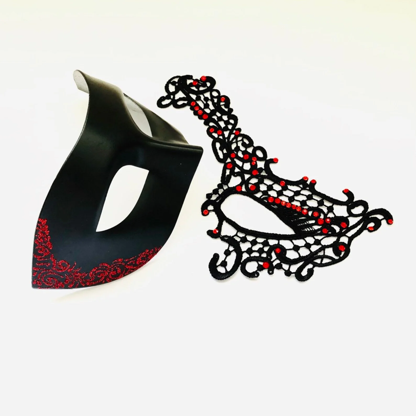 Crimson Ball Masks - Red/Black
