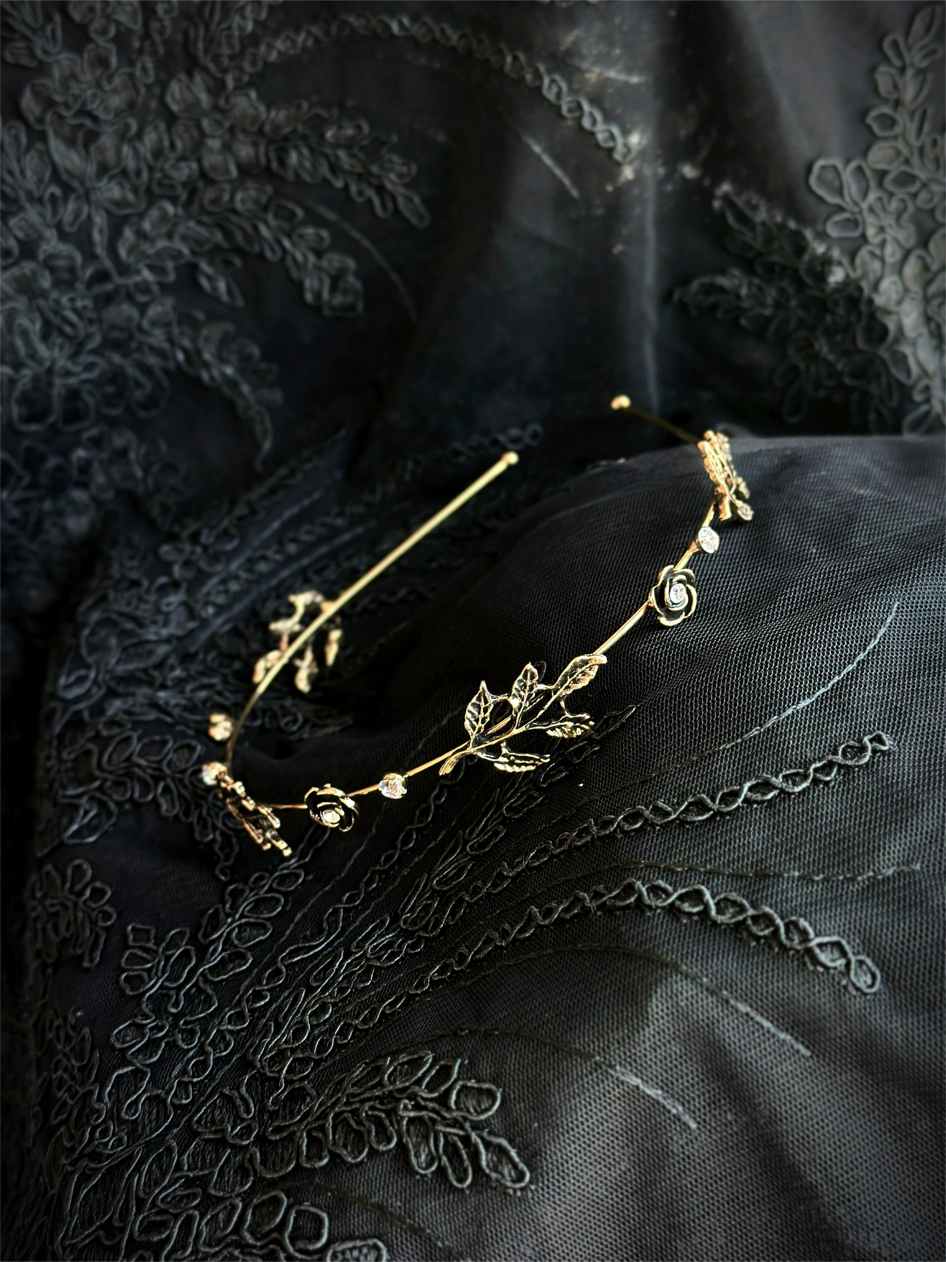 Enchanted Rose Headband - Gold - Image 3