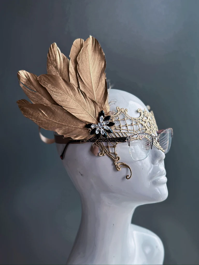 Eyeglass Mask - Gold Glamour - Image 3