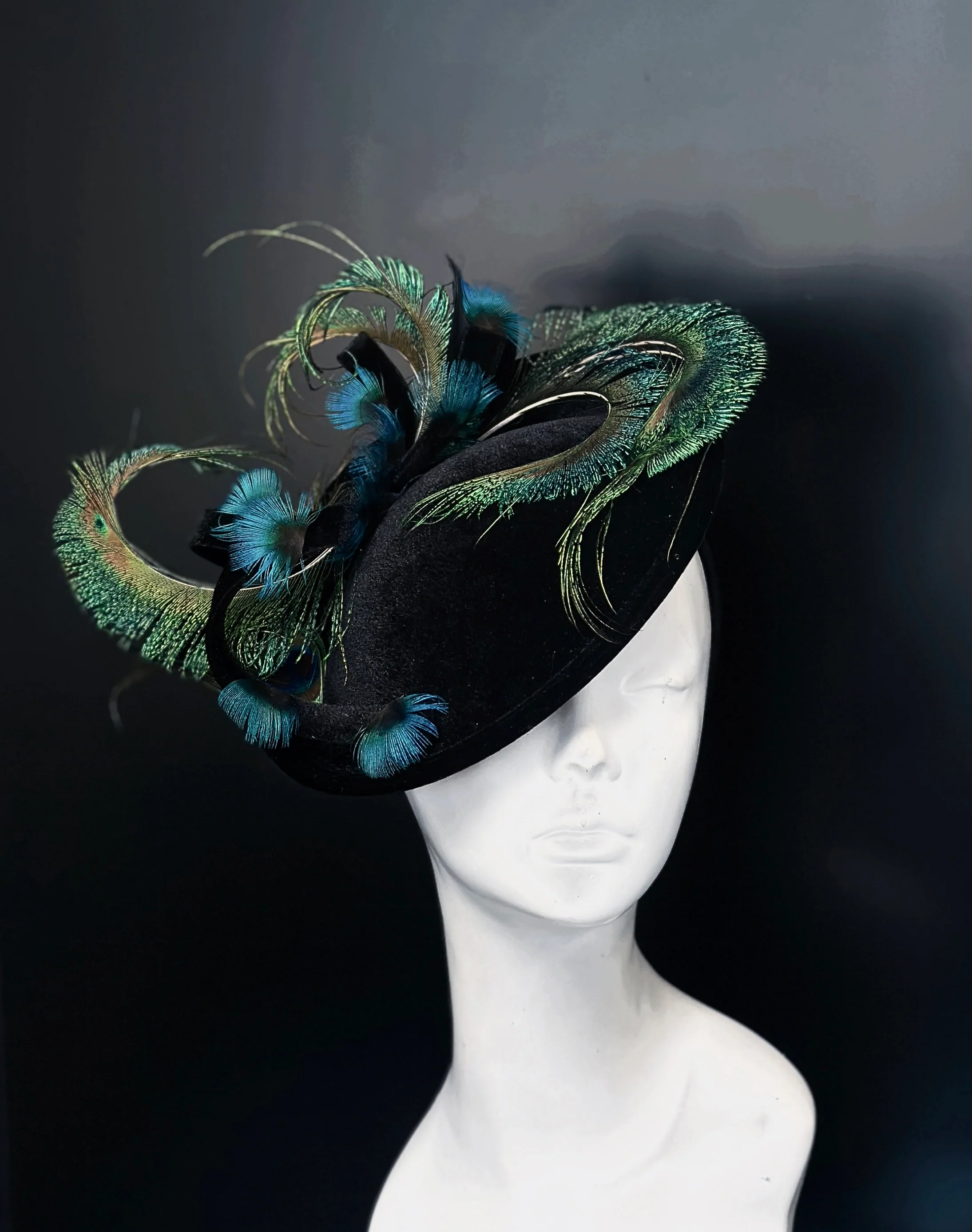 Fascinator Hat - Peacock Glam - Image 3