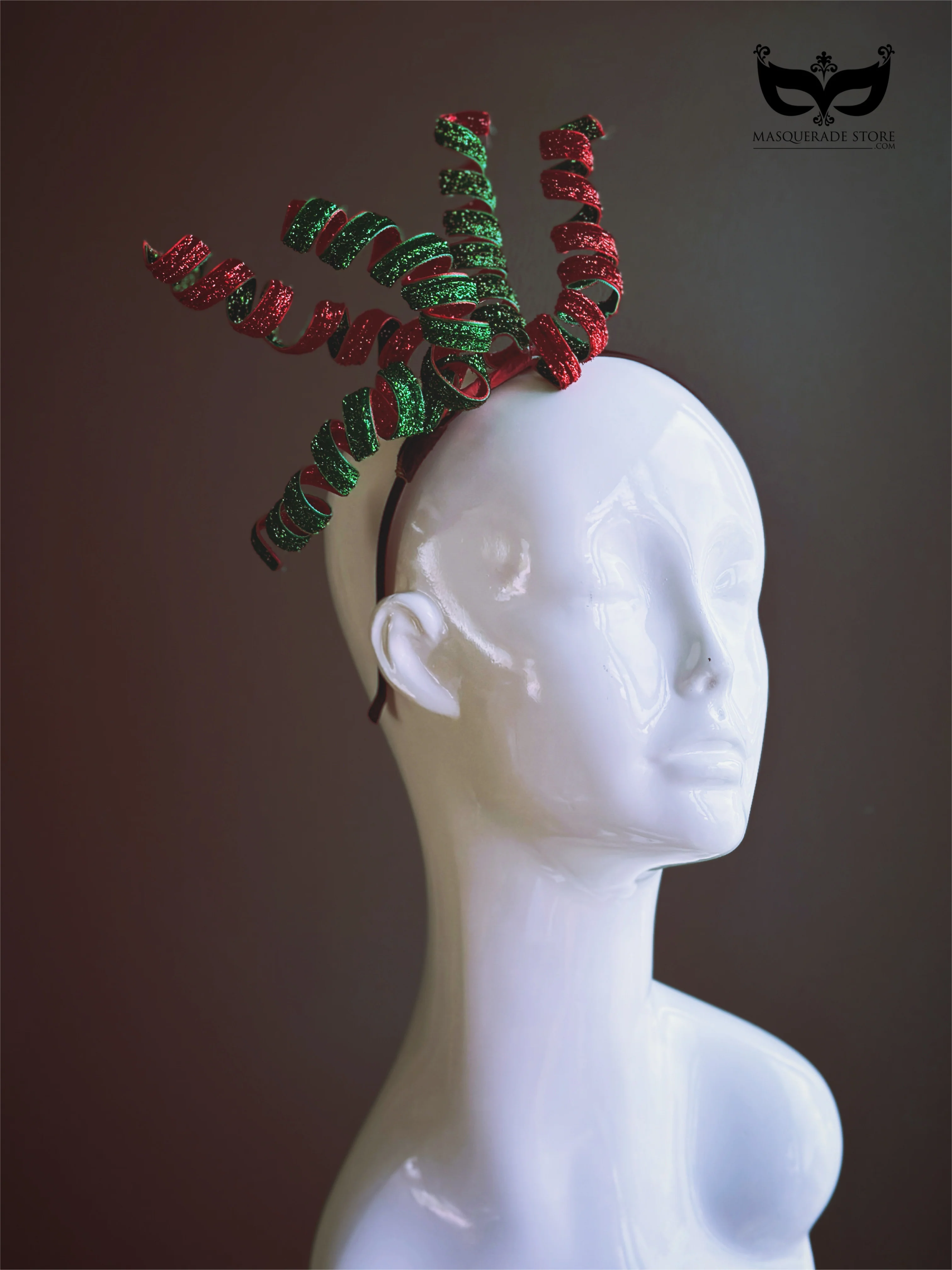 Christmas Curl Ribbon Fascinator Hat - Image 4