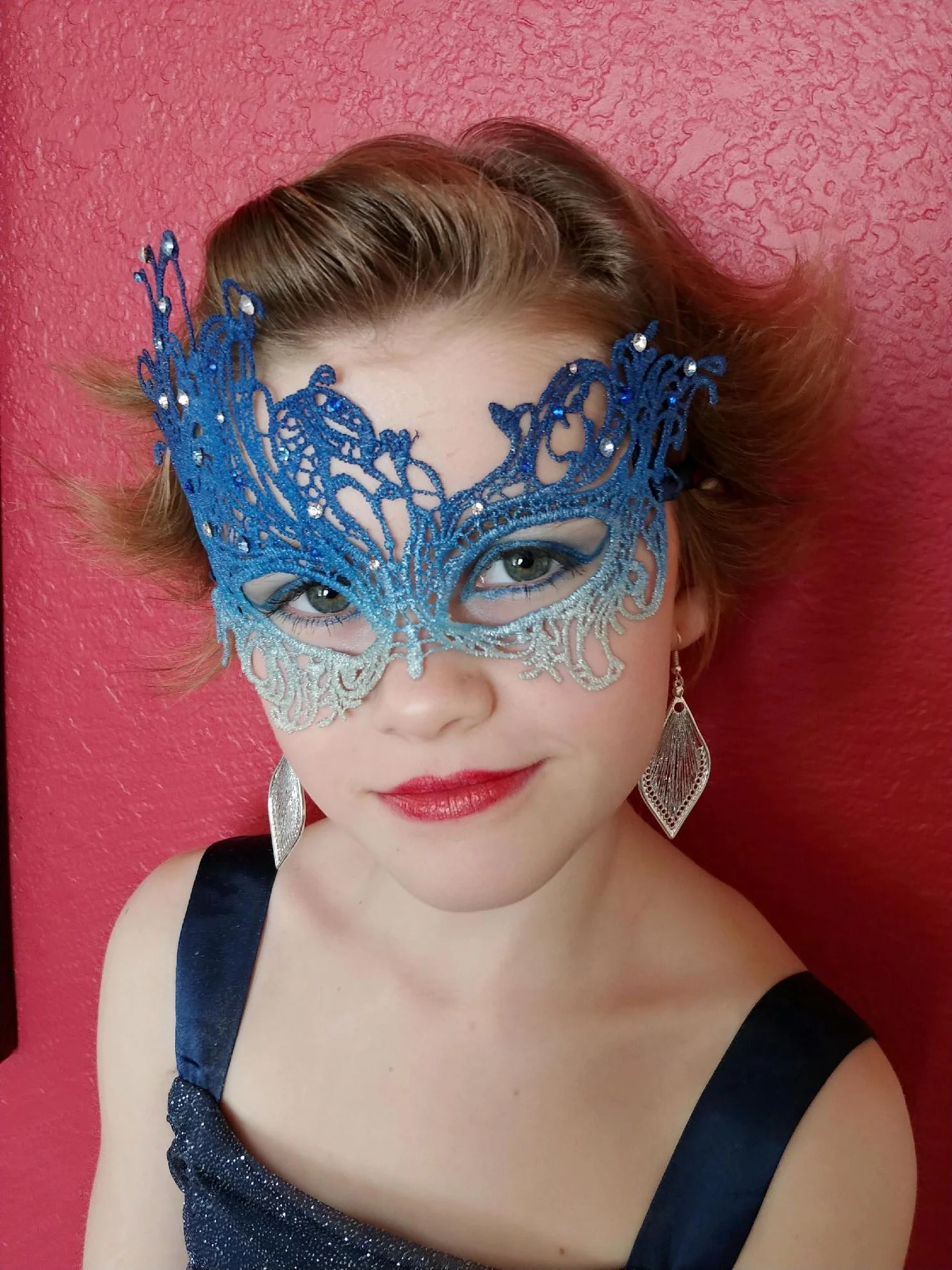 Blue Ombre Lace Mask - Kids