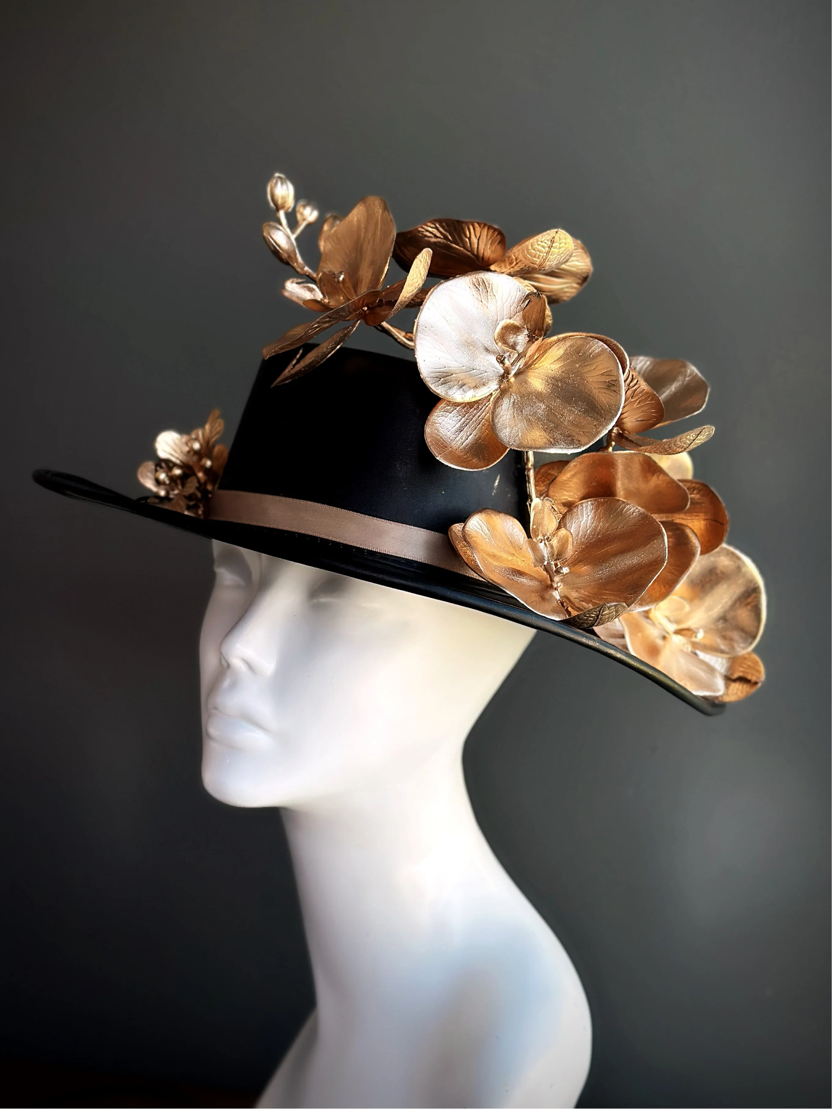 Gold Black Orchid Hat - Unisex - Image 3