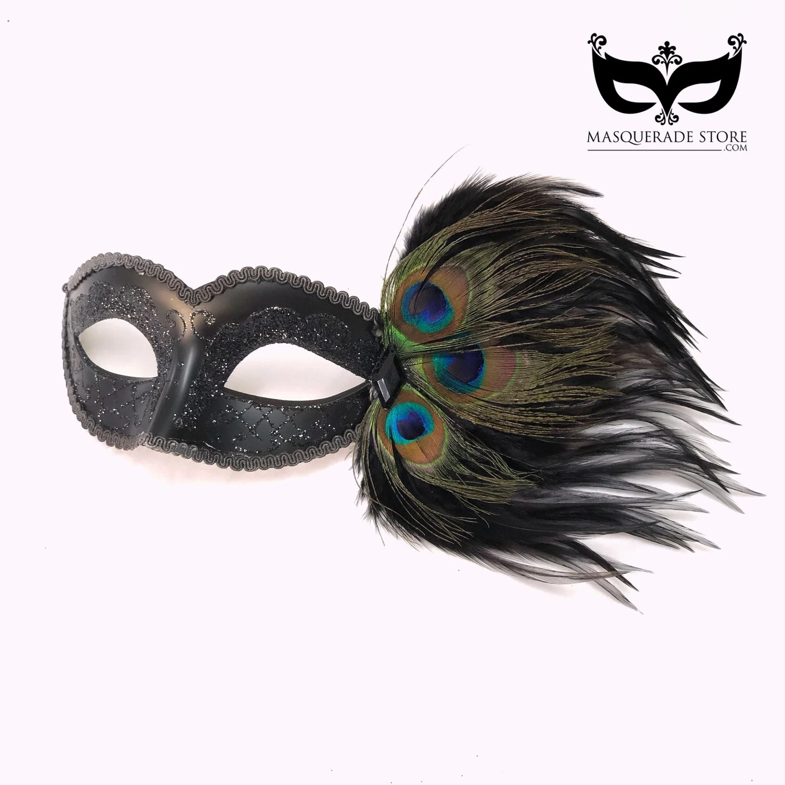 Carnival Majesty Women Mask – Silver & Peacock