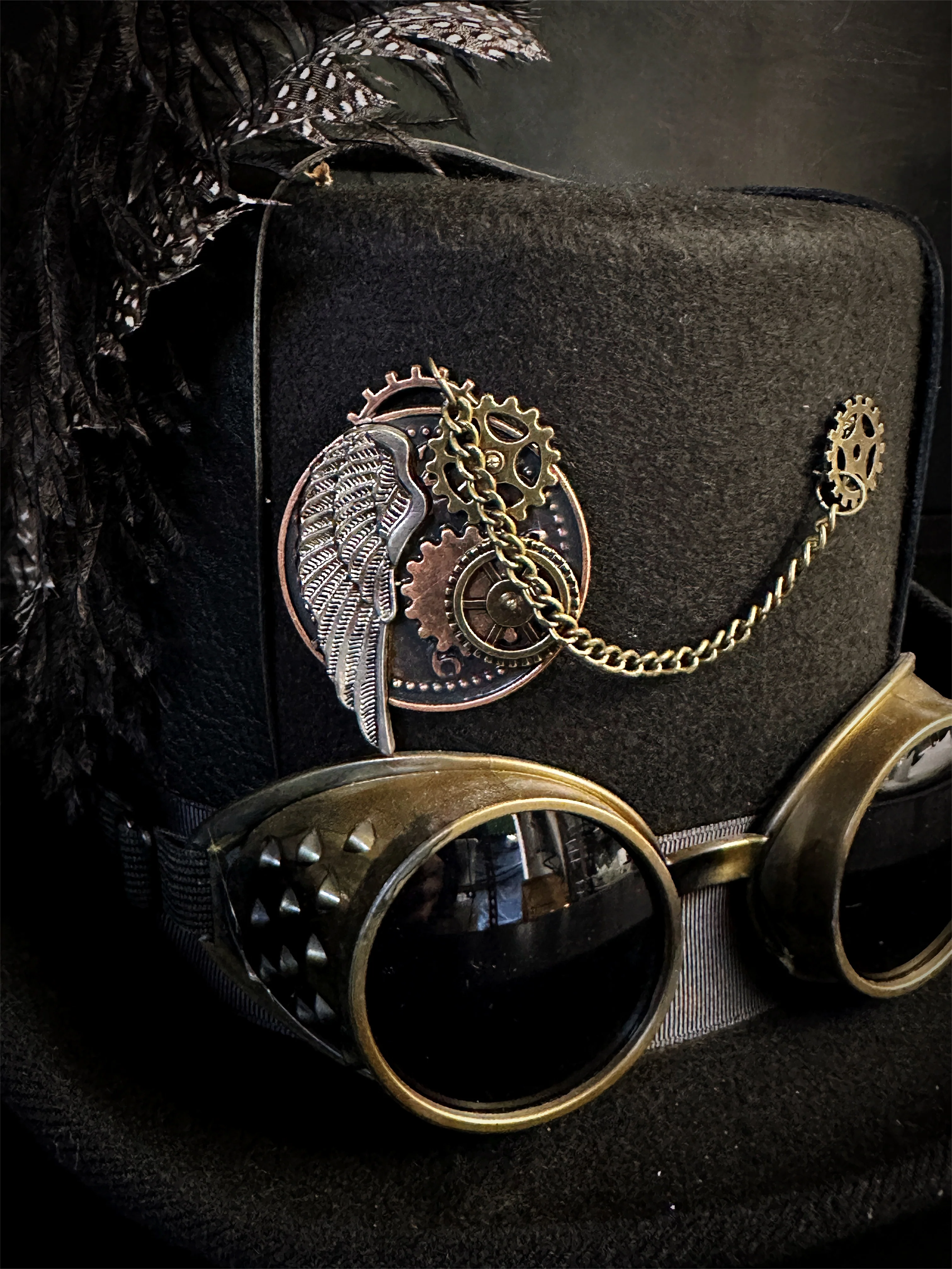 Victorian Steampunk Hat - Black - Image 2