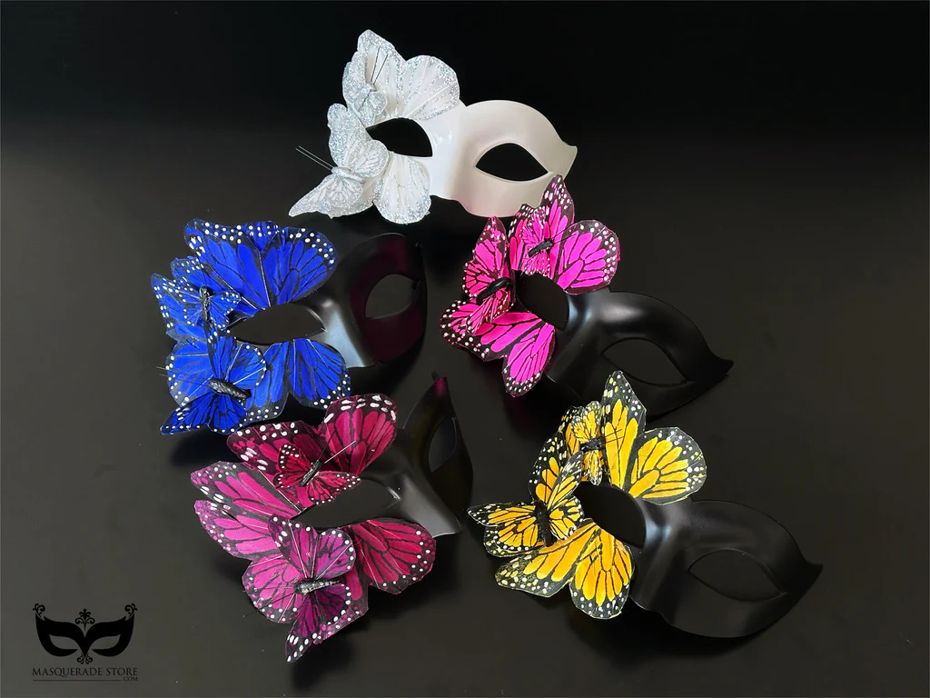 Butterfly Mask - White and Silver - Image 7