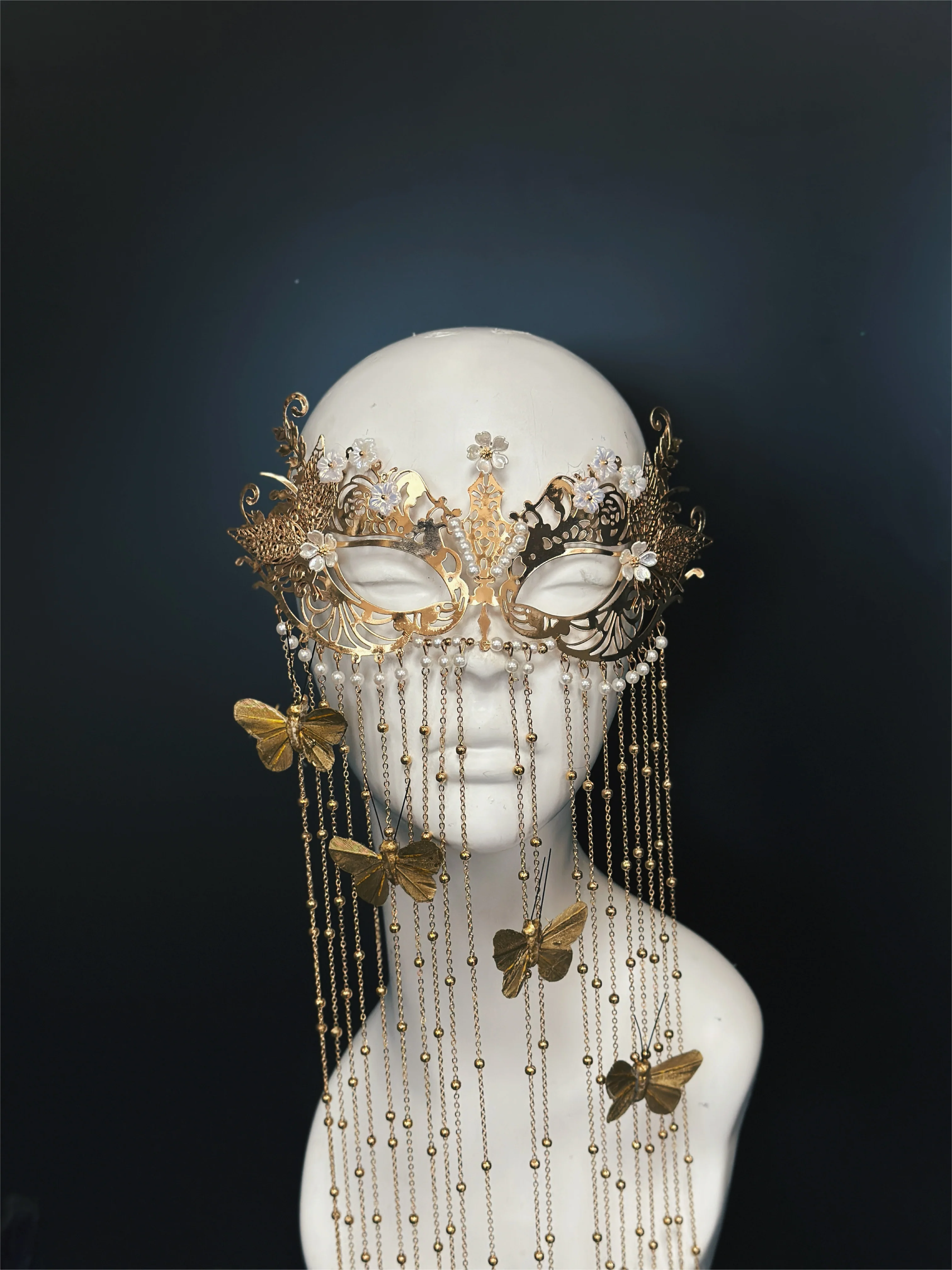 Butterfly Chain Mask - Gold - Image 6