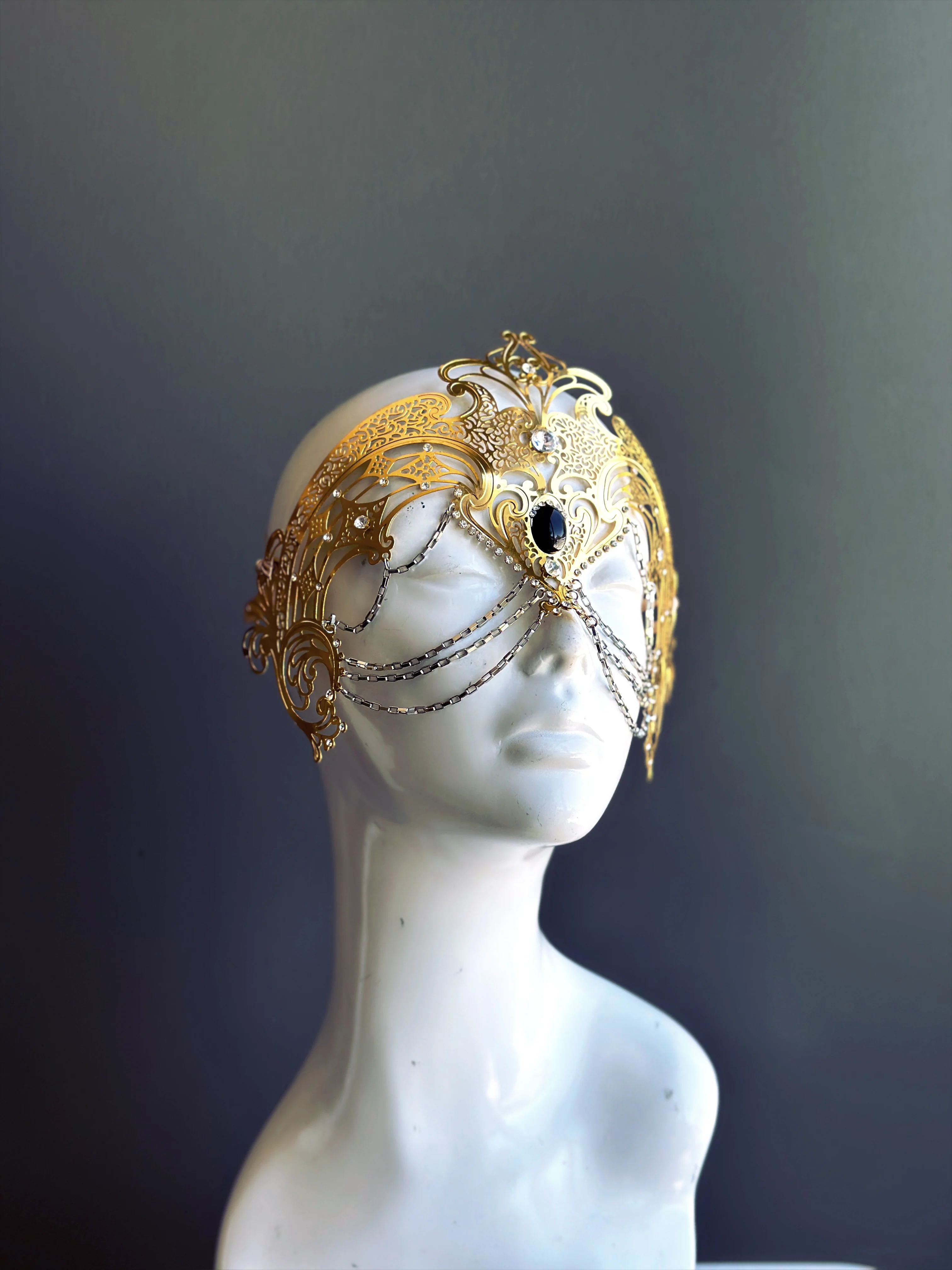 Goddess Chain Mask - Gold - Image 8